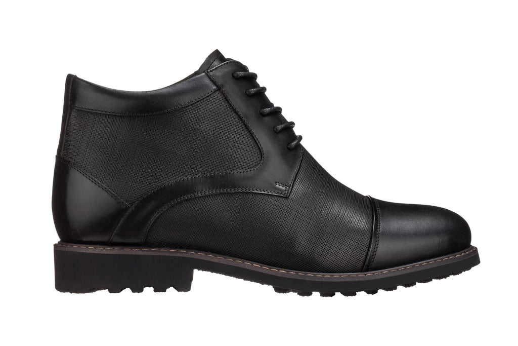 TOTO - Y41088 - 3.2 Inches Black Leather Boots - WonderingCloth