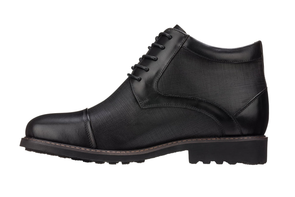 TOTO - Y41088 - 3.2 Inches Black Leather Boots - WonderingCloth