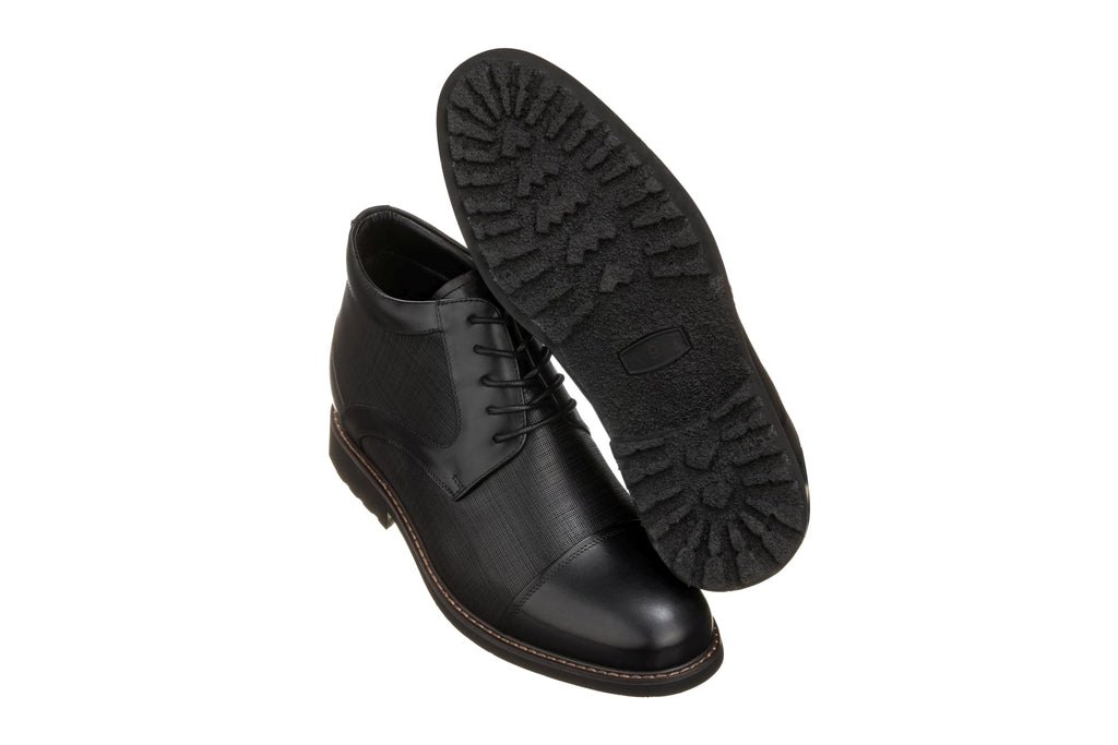 TOTO - Y41088 - 3.2 Inches Black Leather Boots - WonderingCloth