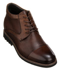 TOTO - Y41089 - 3.2 Inches Dark Brown Leather Boots - WonderingCloth