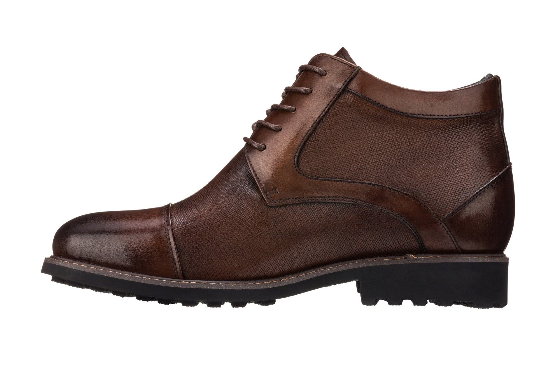 TOTO - Y41089 - 3.2 Inches Dark Brown Leather Boots - WonderingCloth