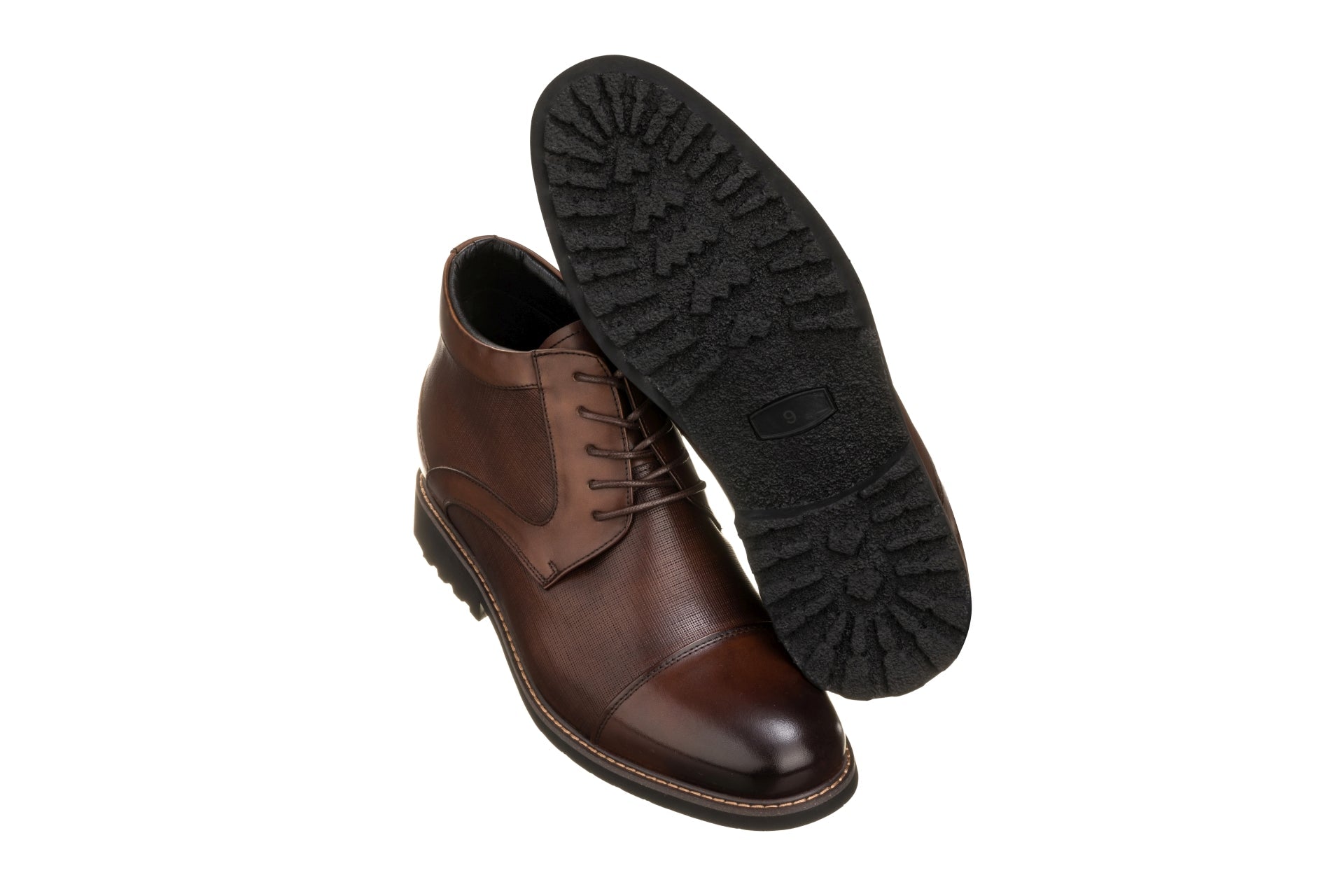 TOTO - Y41089 - 3.2 Inches Dark Brown Leather Boots - WonderingCloth