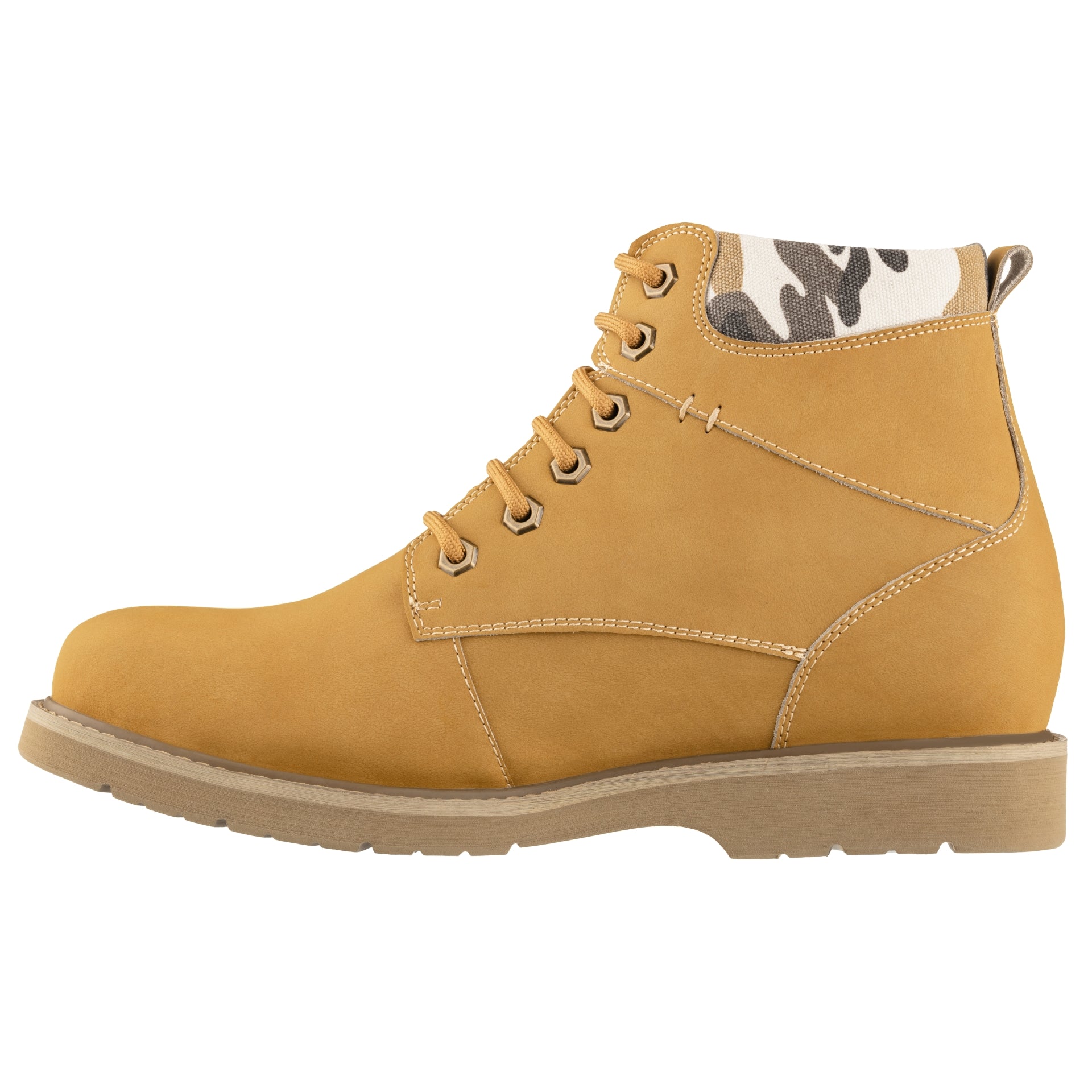 CALTO - YH7830 - 3.2 Inches (Khaki) - Nubuck Boots - WonderingCloth