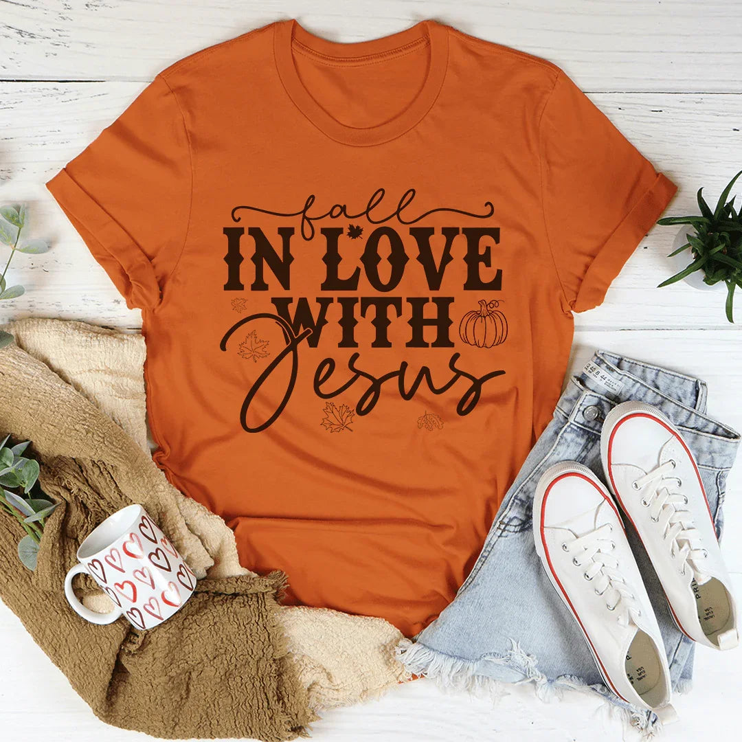 Fall In Love With Jesus Tee - WonderingCloth