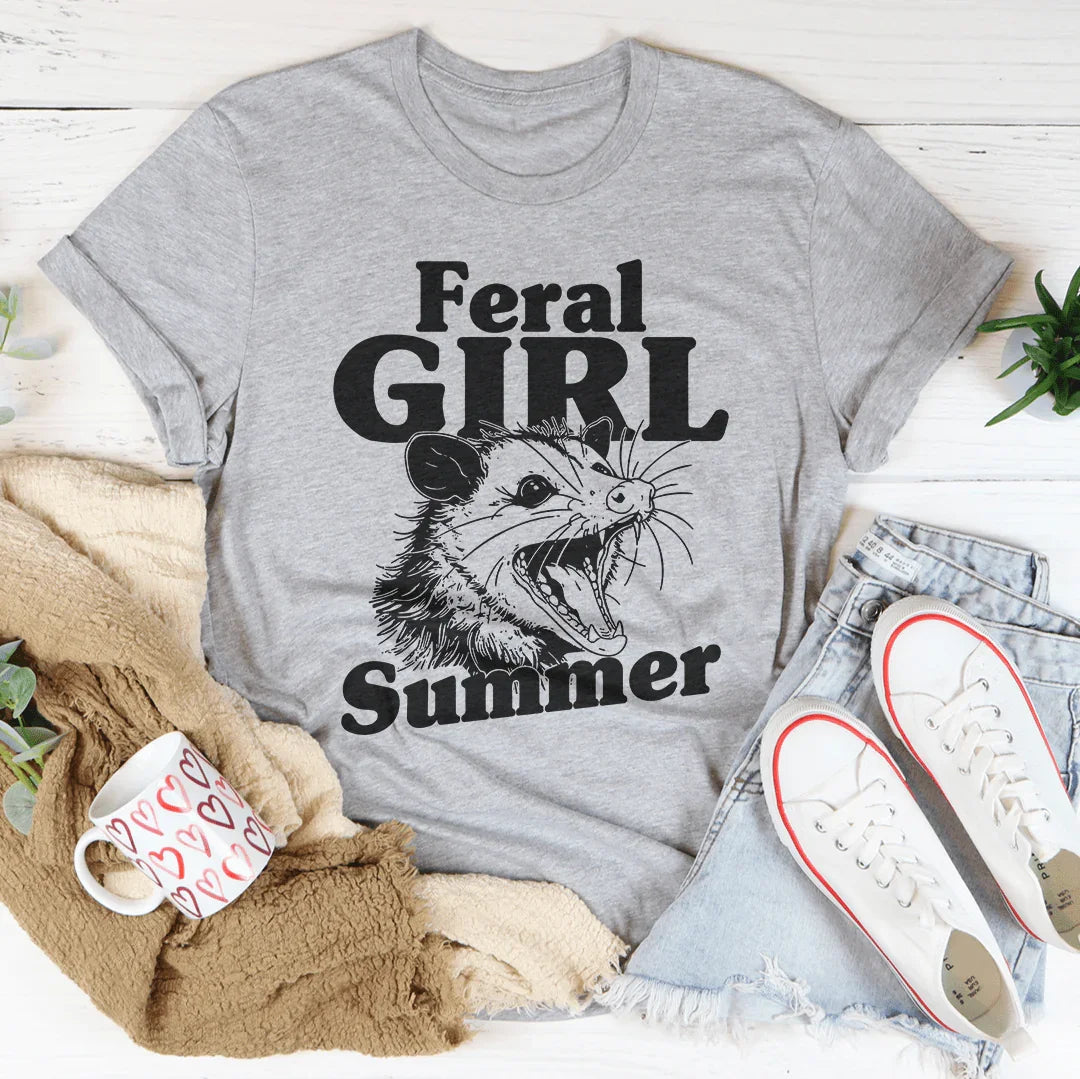 Feral Girl Summer Possum Tee - WonderingCloth