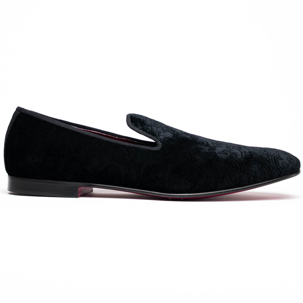 10-520-BLK FORMAL II Velvet Tuxedo Shoe, Black - WonderingCloth