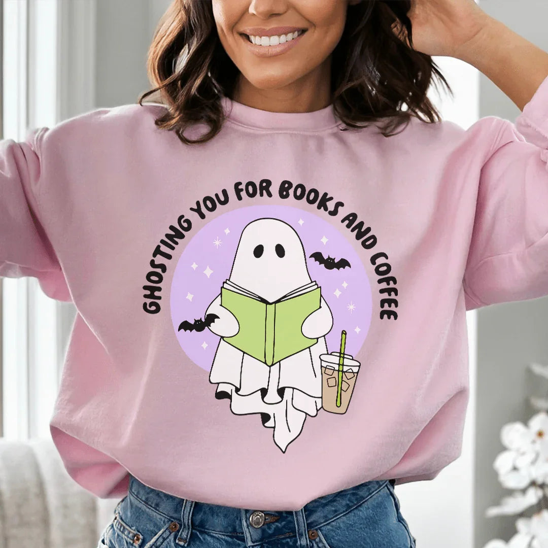 Ghosting You For Books And Coffee Sweatshirt - WonderingCloth
