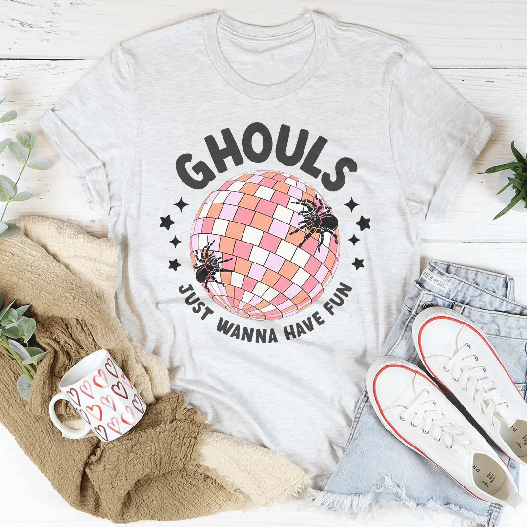Ghouls Just Wanna Have Fun Retro Tee - WonderingCloth