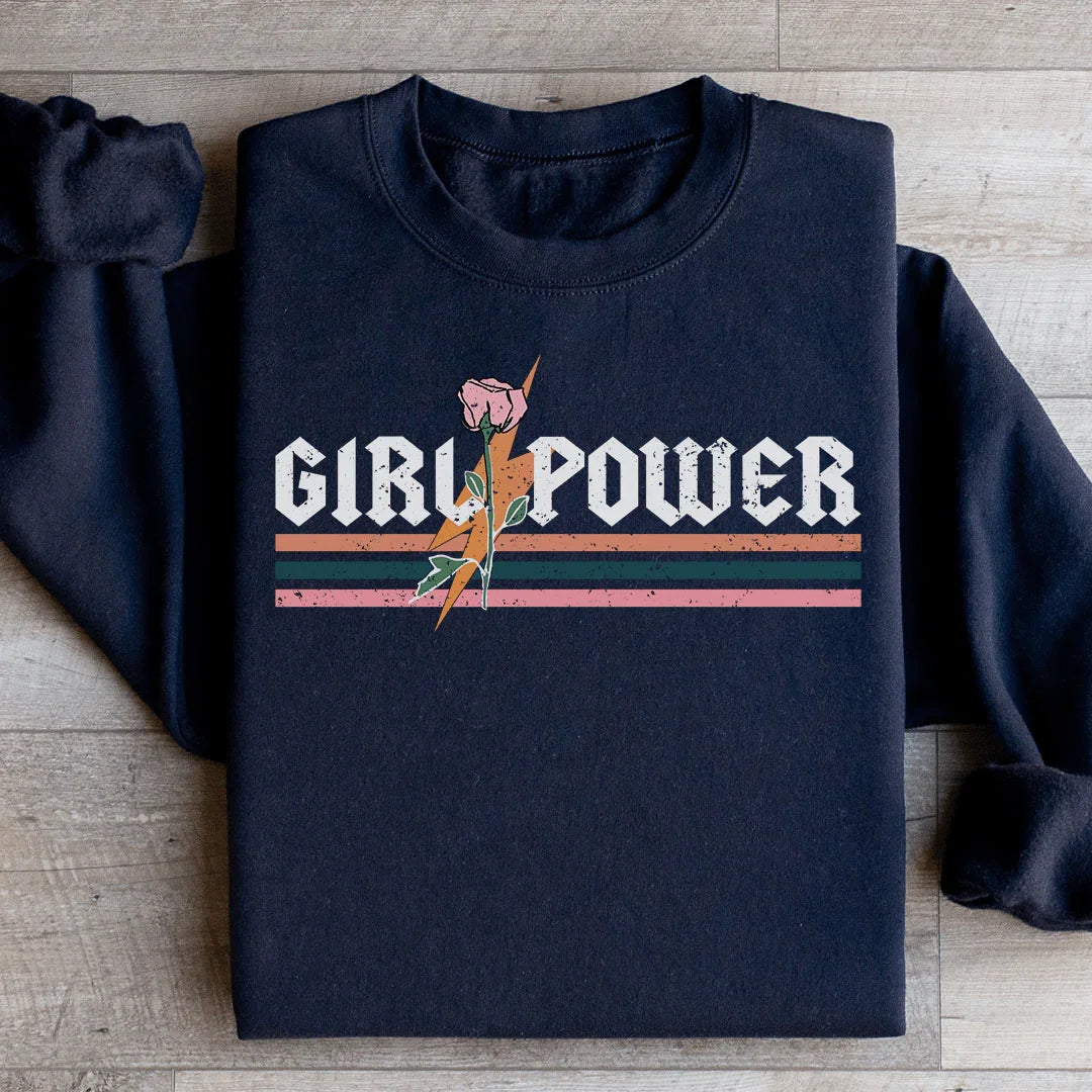 Girl Power Rose Sweatshirt - WonderingCloth