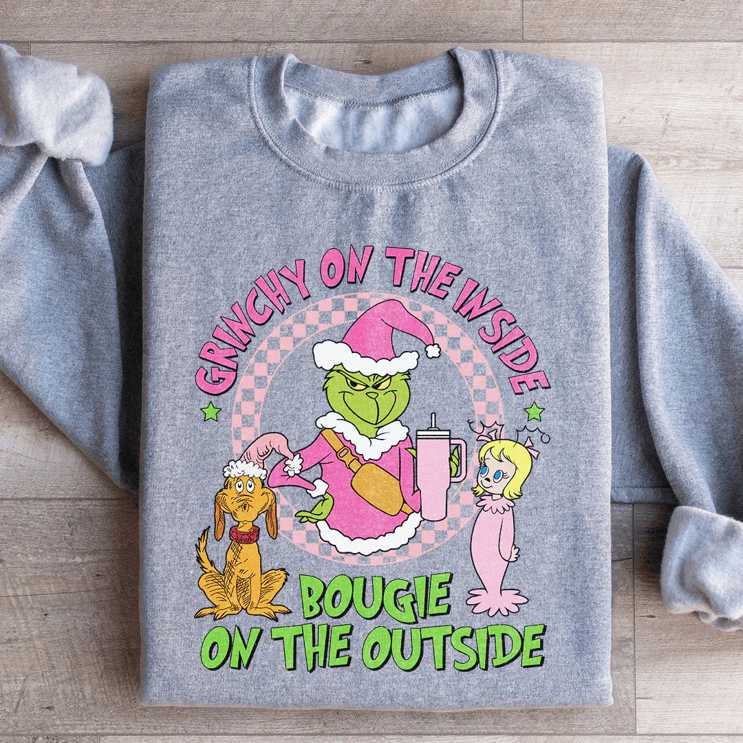 Grinchy On The Inside Bougie On The Outside Sweatshirt - WonderingCloth