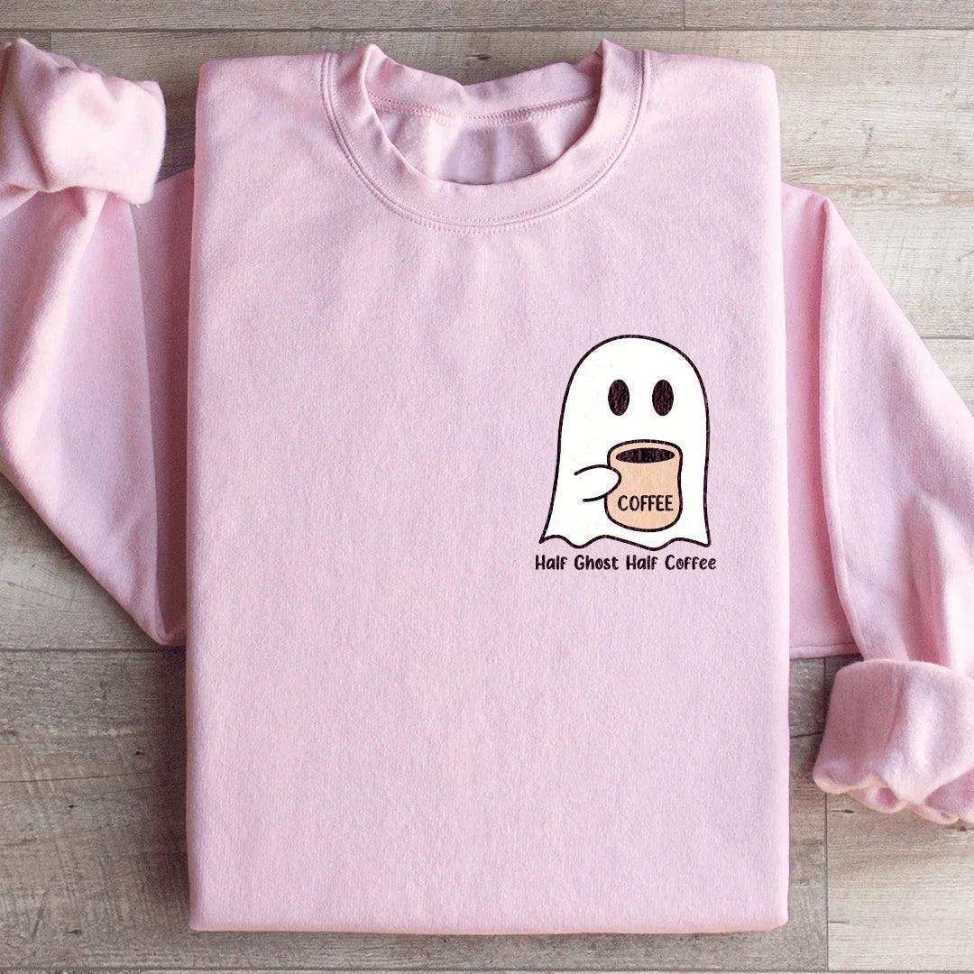 Half Ghost Half Coffee Sweatshirt - WonderingCloth