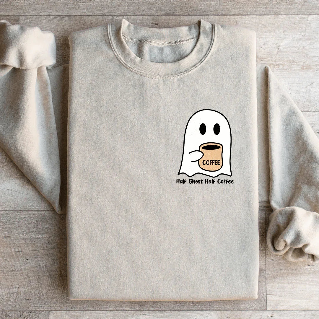 Half Ghost Half Coffee Sweatshirt - WonderingCloth