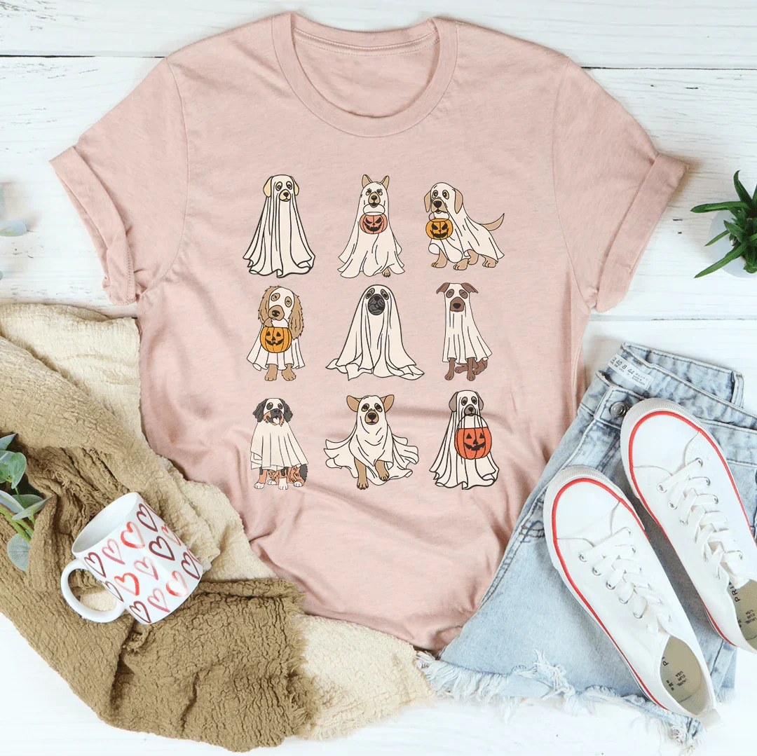 Halloween Ghost Dogs Tee - WonderingCloth