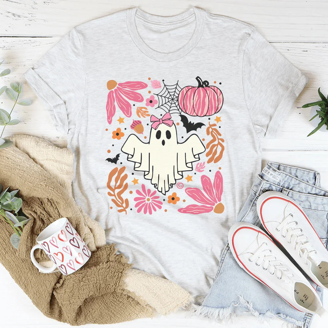 Halloween Pink Ghost Tee - WonderingCloth