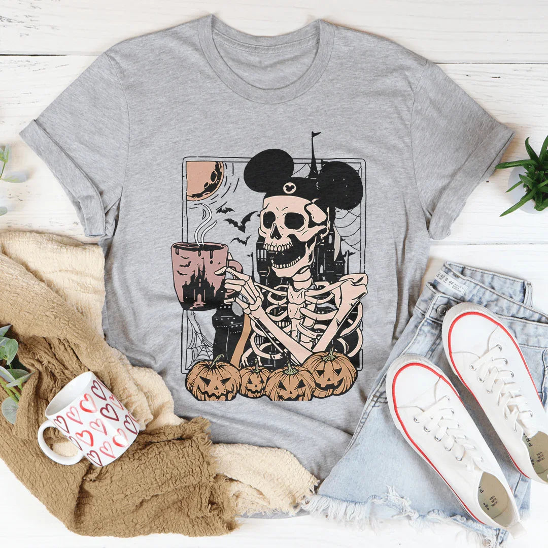 Halloween Skeleton Mouse Ears Tee - WonderingCloth
