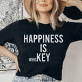 Happiness Is Key Tee - WonderingCloth