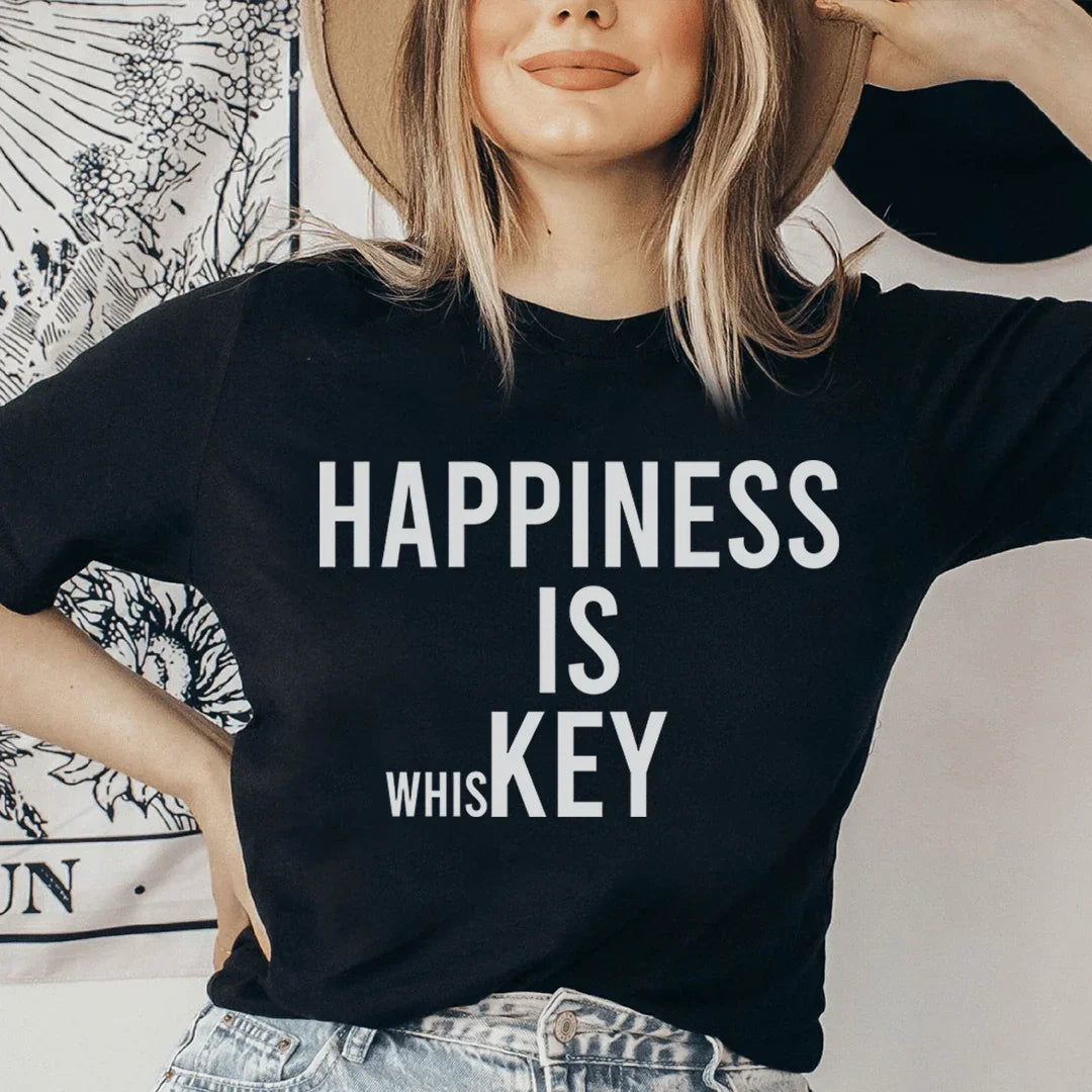 Happiness Is Key Tee - WonderingCloth