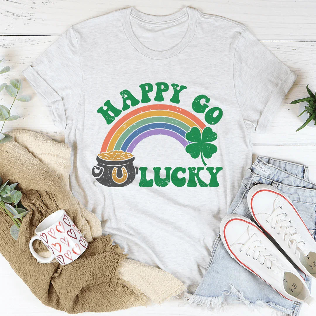 Happy Go Lucky Tee - WonderingCloth