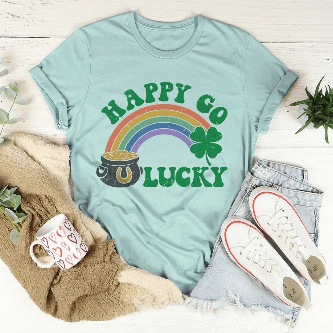 Happy Go Lucky Tee - WonderingCloth