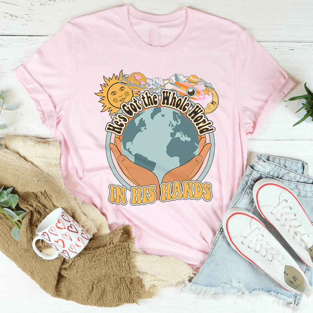 He's Got The Whole World In His Hands Tee - WonderingCloth