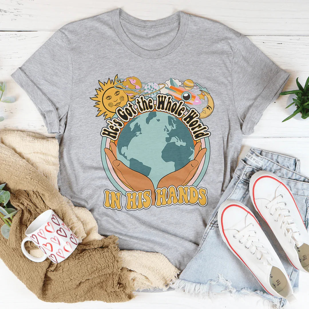He's Got The Whole World In His Hands Tee - WonderingCloth