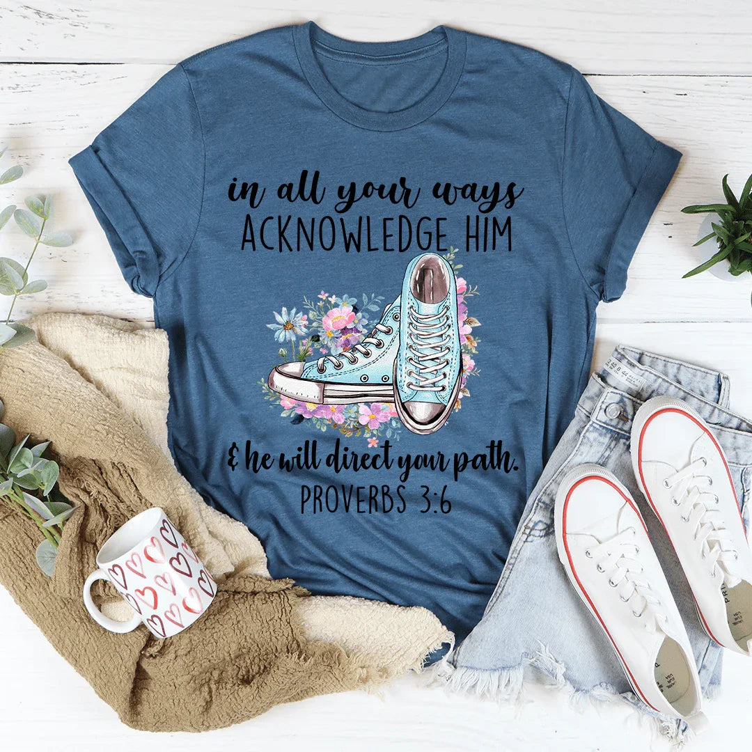 He Will Direct Your Path Tee - WonderingCloth