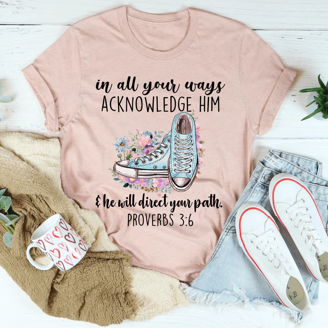 He Will Direct Your Path Tee - WonderingCloth