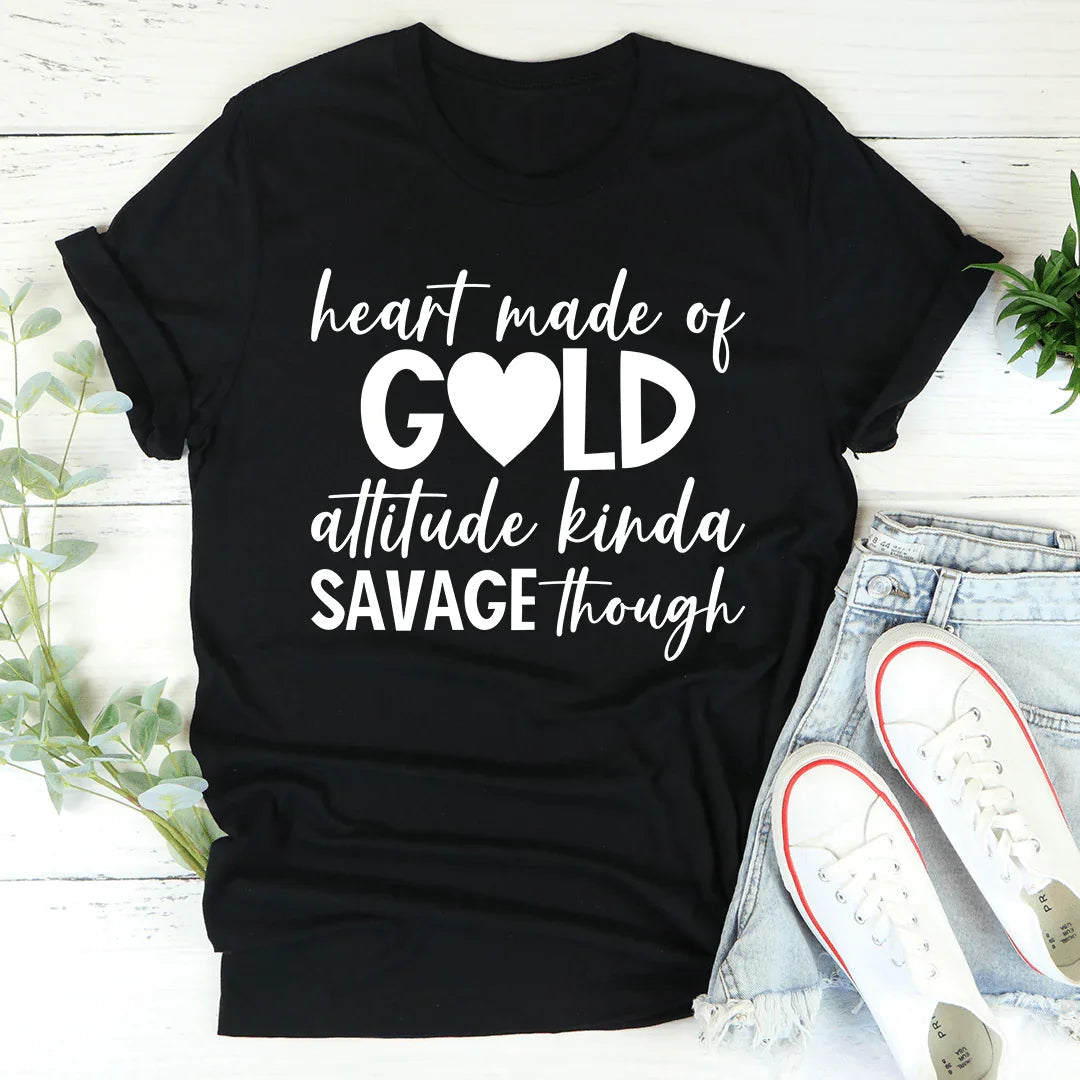 Heart Made Of Gold Tee - WonderingCloth