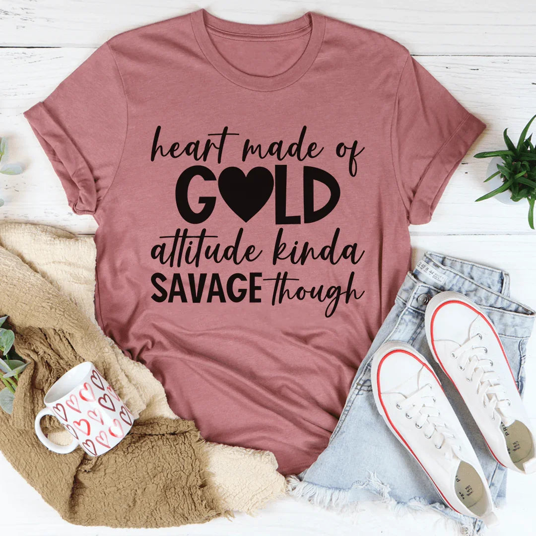 Heart Made Of Gold Tee - WonderingCloth