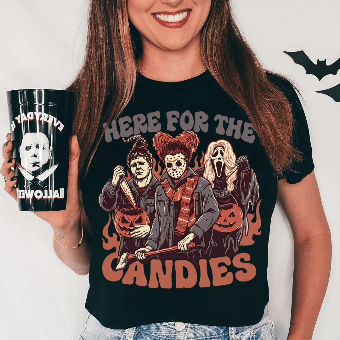 Here For The Candies Tee - WonderingCloth