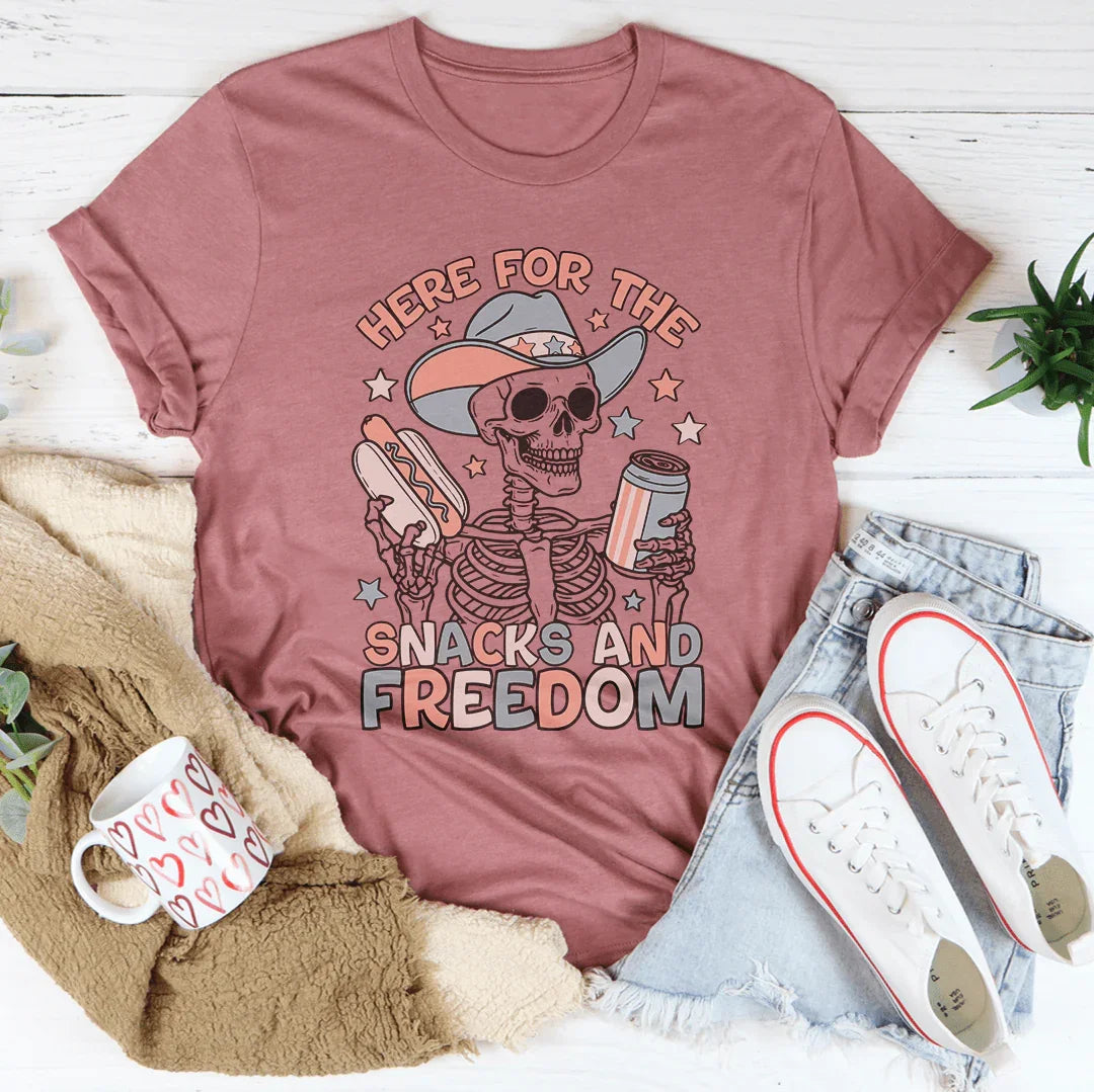 Here For The Snacks And Freedom Tee - WonderingCloth