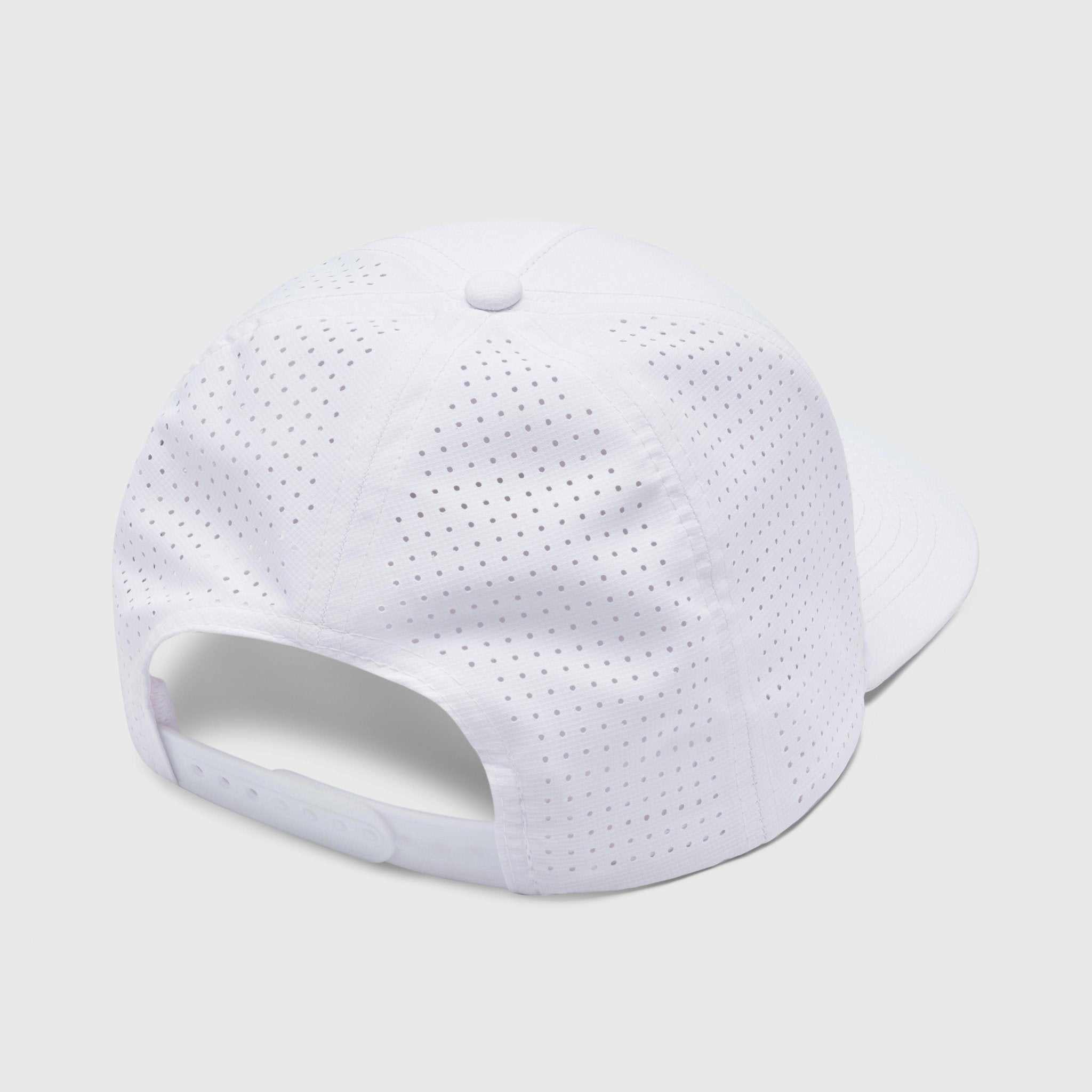 Hook Perforated Performance Hat - White - WonderingCloth