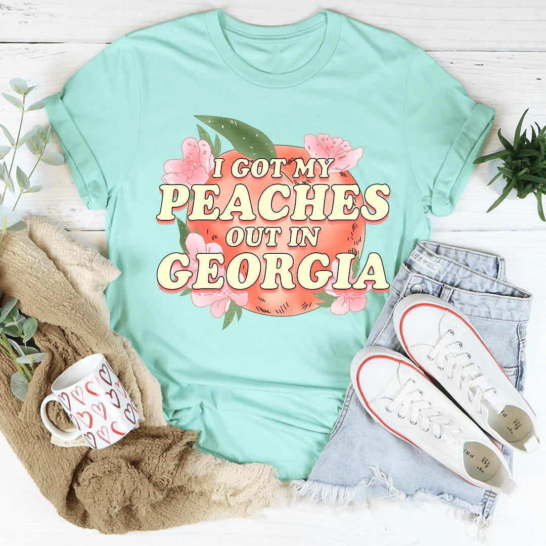 I Got My Peaches Out In Georgia Tee - WonderingCloth