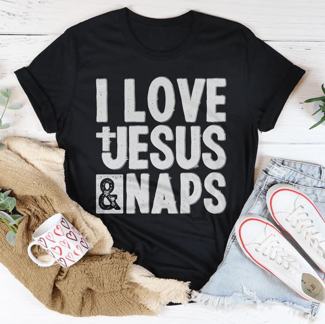 I Love Jesus & Naps Tee - WonderingCloth