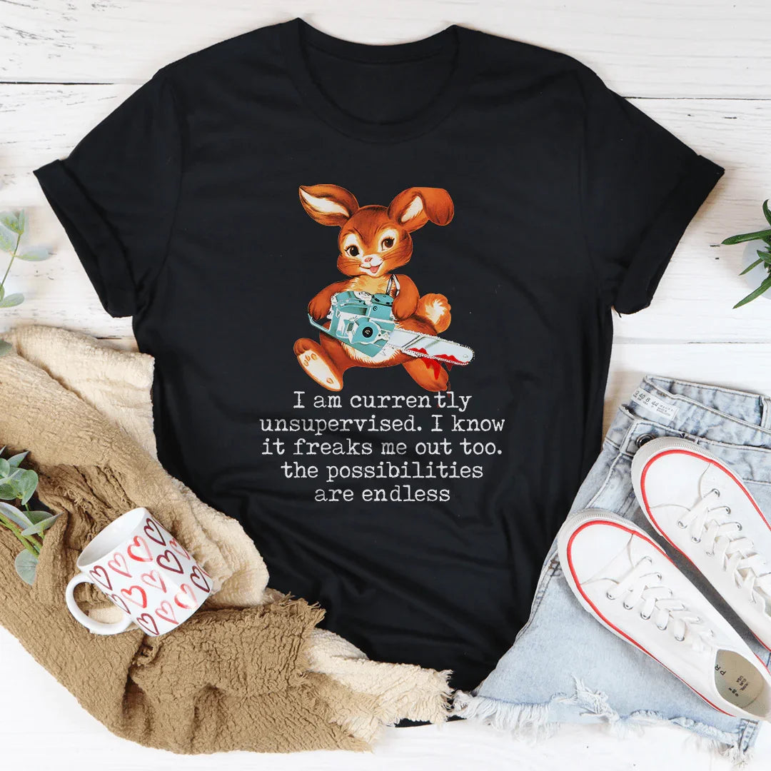 Bunny With A Chainsaw Tee - WonderingCloth