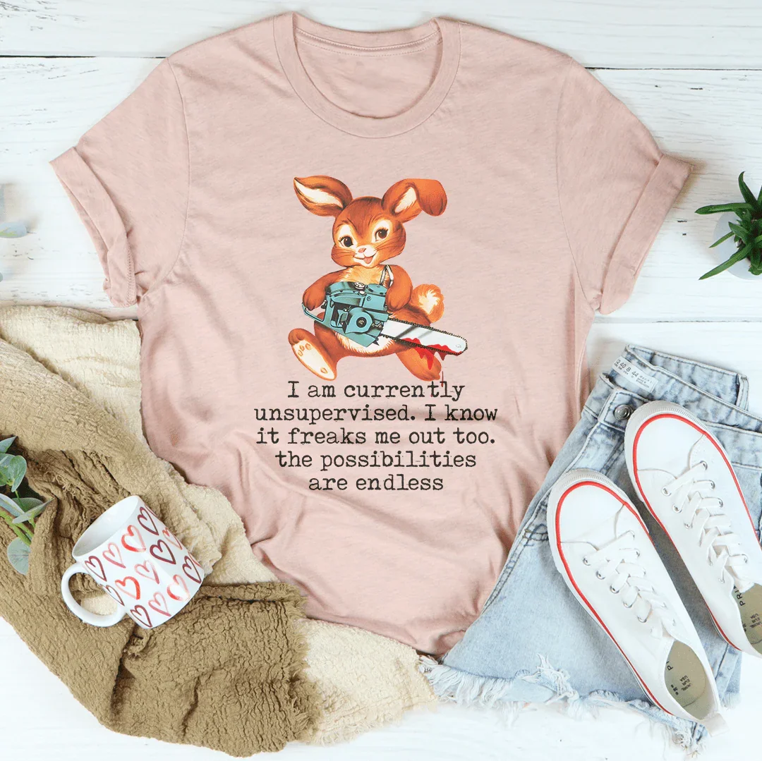 Bunny With A Chainsaw Tee - WonderingCloth