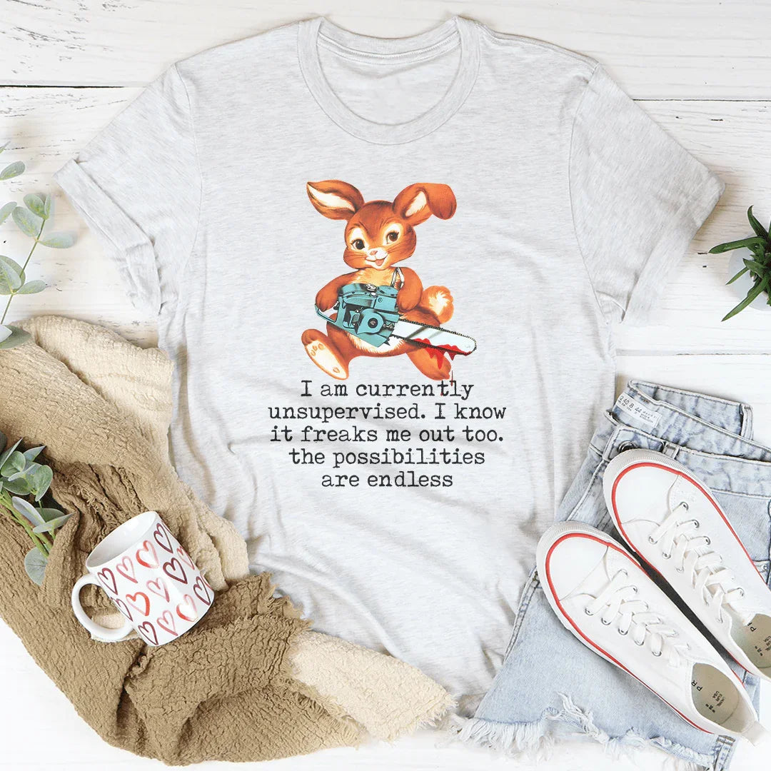 Bunny With A Chainsaw Tee - WonderingCloth