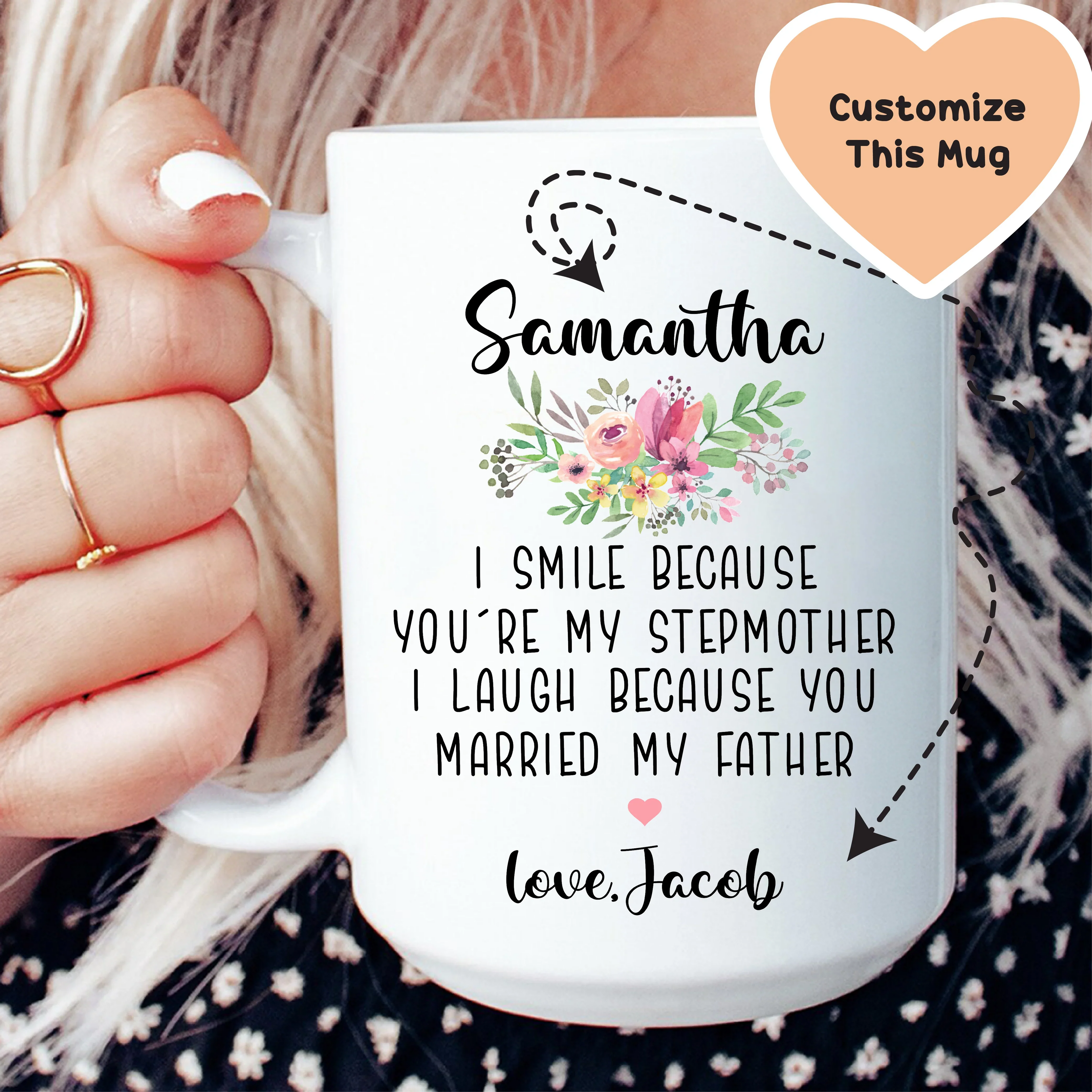I Smile Because You're My Stepmother Custom Mug - WonderingCloth