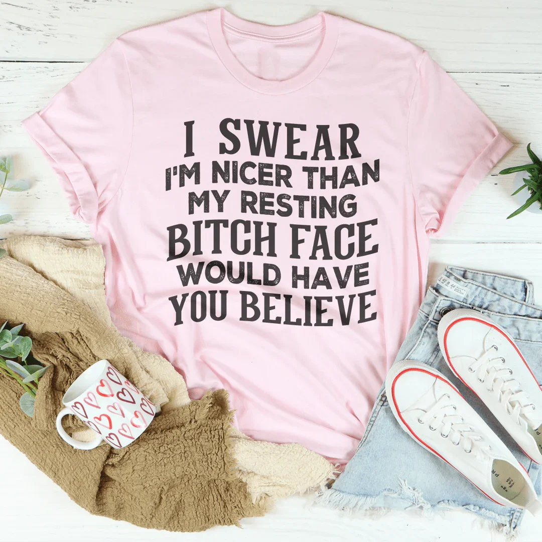 I Swear I'm Nicer Tee - WonderingCloth