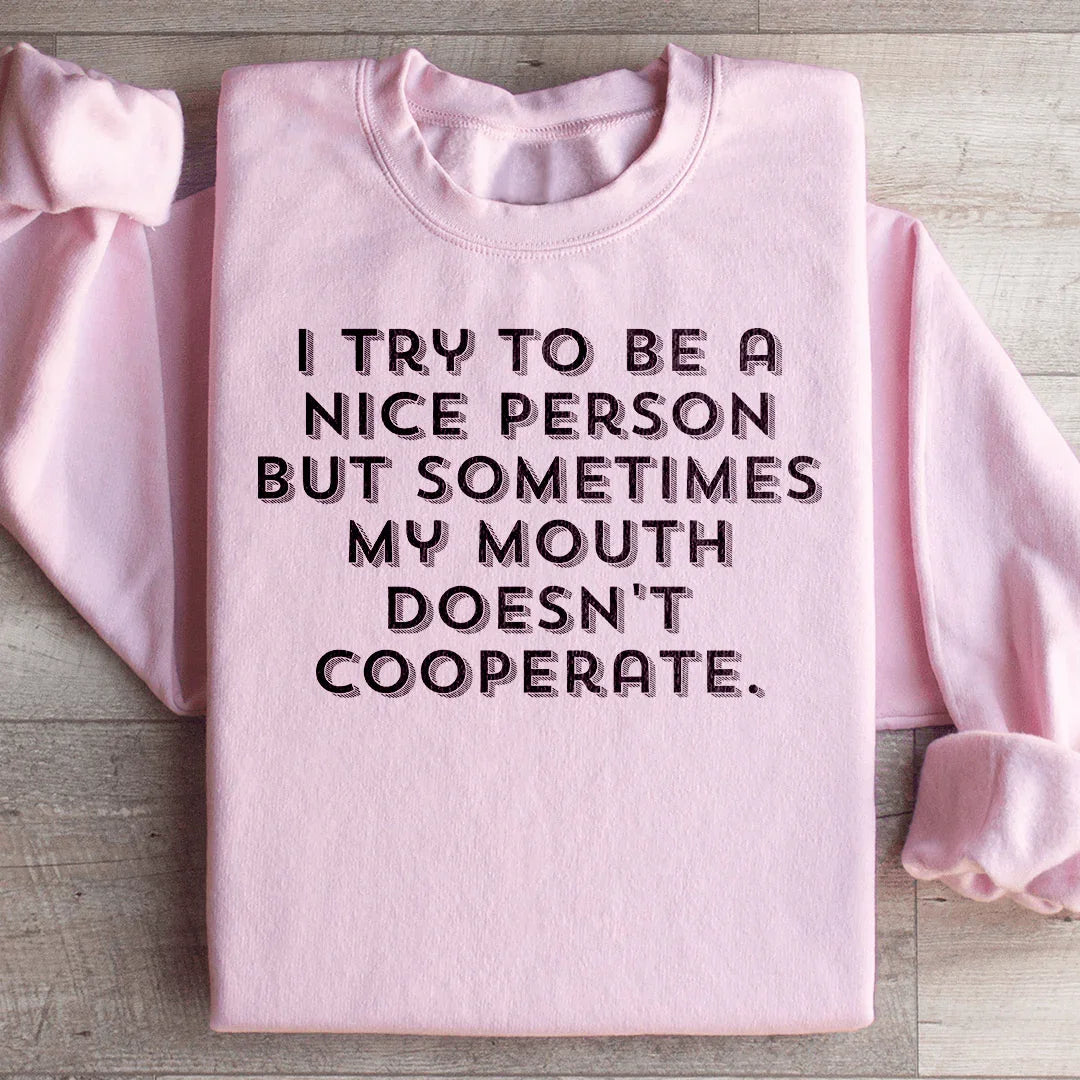 I Try To Be A Nice Person Sweatshirt - WonderingCloth