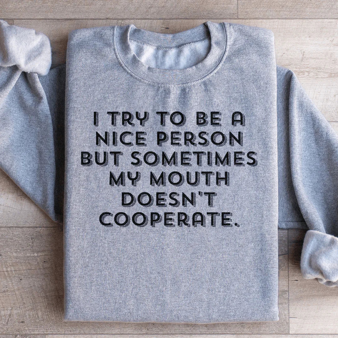 I Try To Be A Nice Person Sweatshirt - WonderingCloth