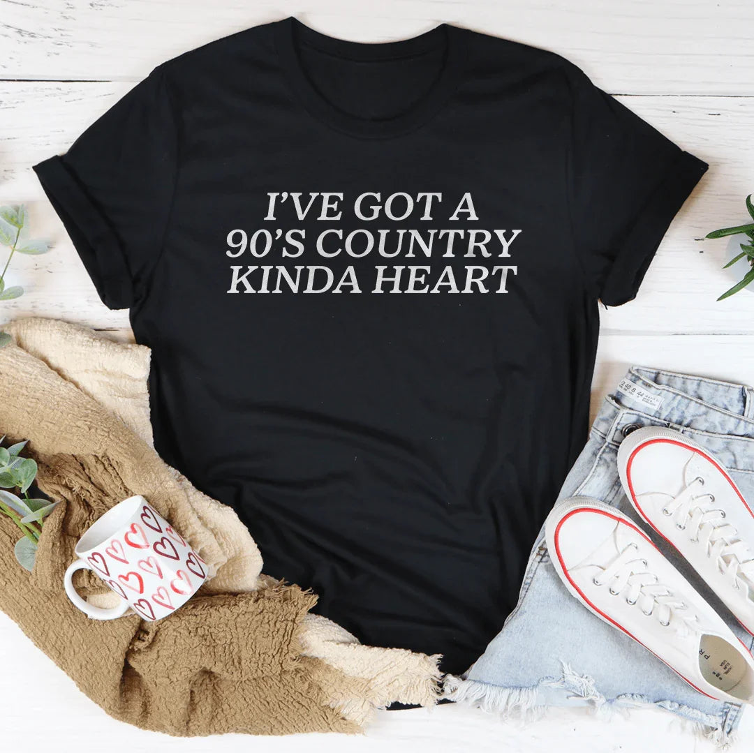 I've Got A 90's Country Kinda Heart Tee - WonderingCloth