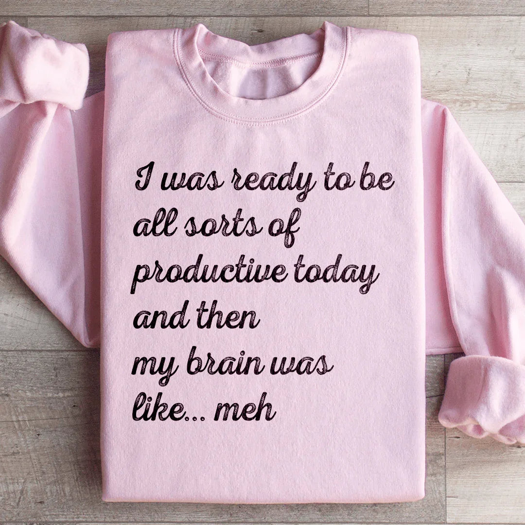 I Was Ready To Be All Sorts Of Productive Today Sweatshirt - WonderingCloth