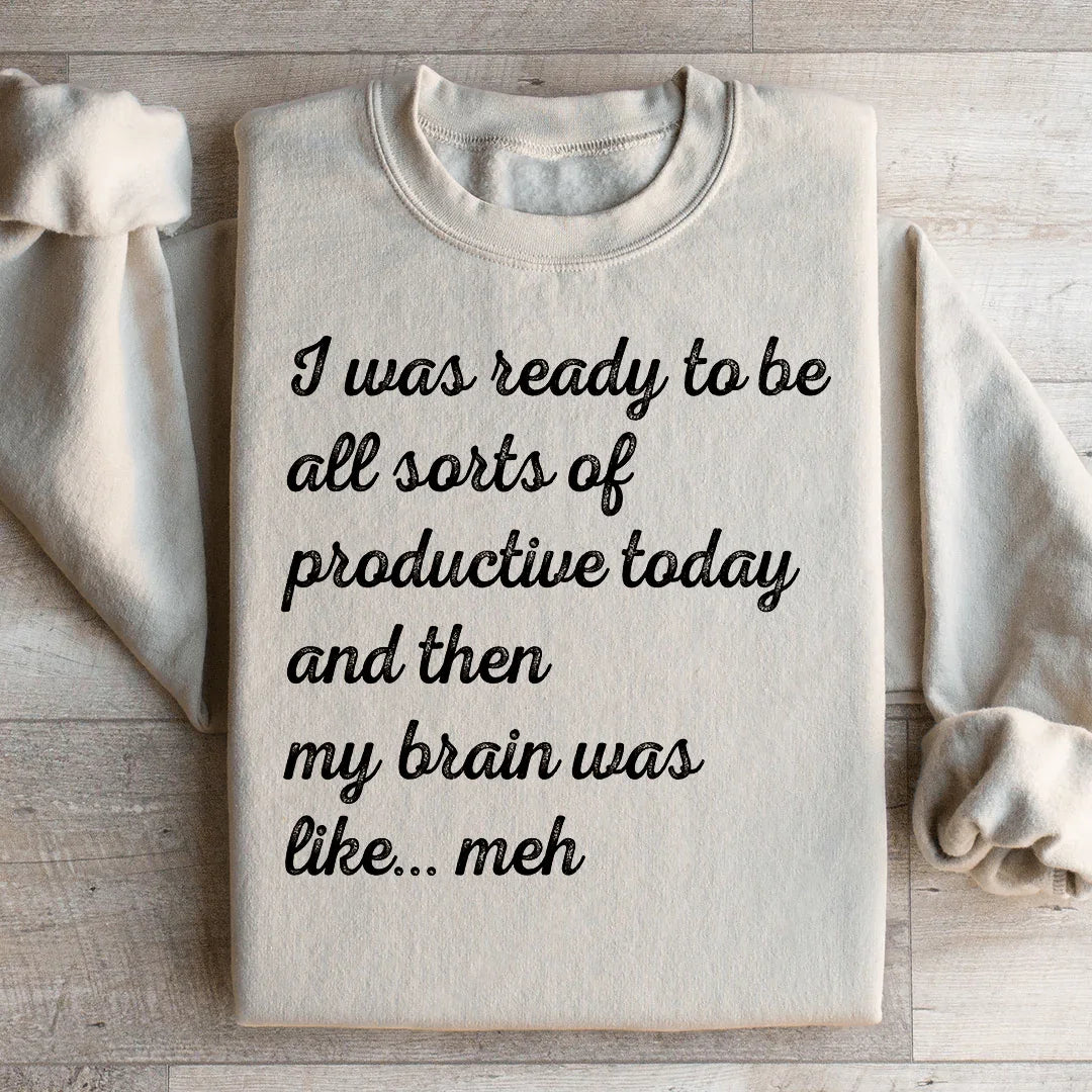 I Was Ready To Be All Sorts Of Productive Today Sweatshirt - WonderingCloth
