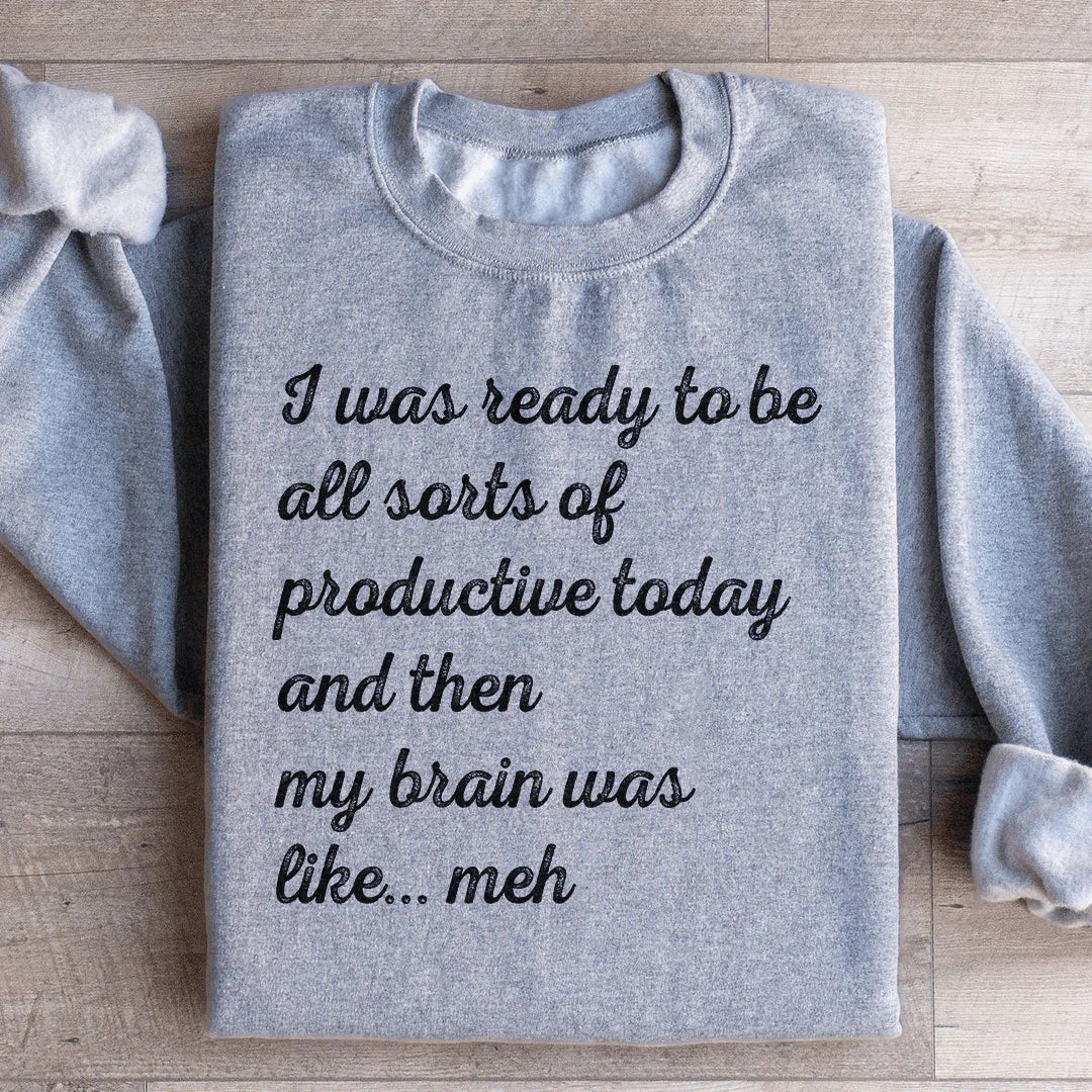 I Was Ready To Be All Sorts Of Productive Today Sweatshirt - WonderingCloth