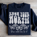 Know Your Worth & Add Tax To It Sweatshirt - WonderingCloth