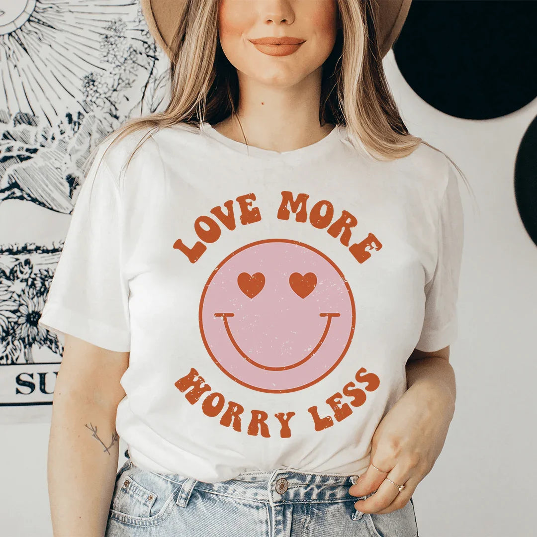 Love More Worry Less Tee - WonderingCloth
