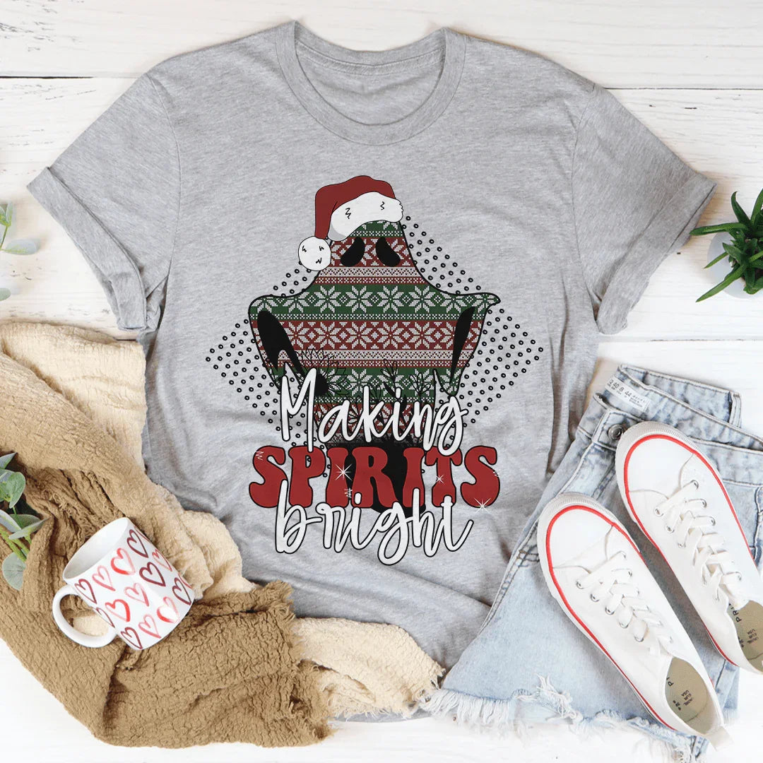 Making Spirits Bright Tee - WonderingCloth