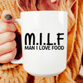Man I Love Food Ceramic Mug 15 oz - WonderingCloth