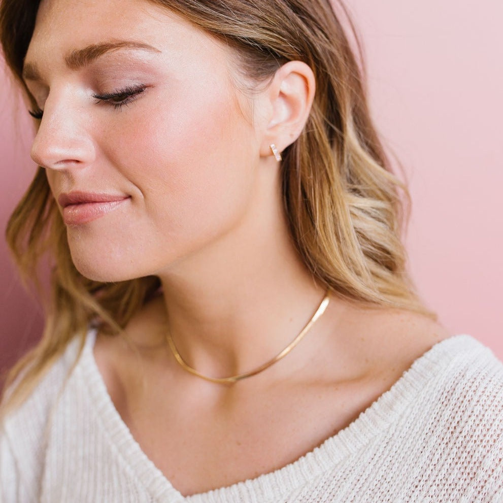Jade Herringbone Necklace - WonderingCloth